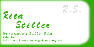 rita stiller business card